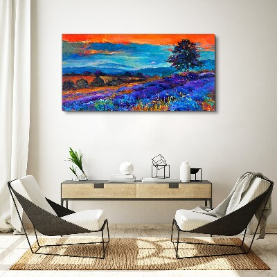 Obraz Canvas Kolorowy krajobraz w zachodzie słońca