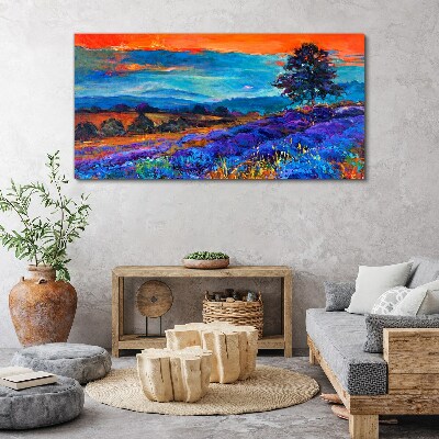 Obraz Canvas Kolorowy krajobraz w zachodzie słońca