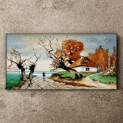 Obraz Canvas Jesienna sceneria z wiejskim domem