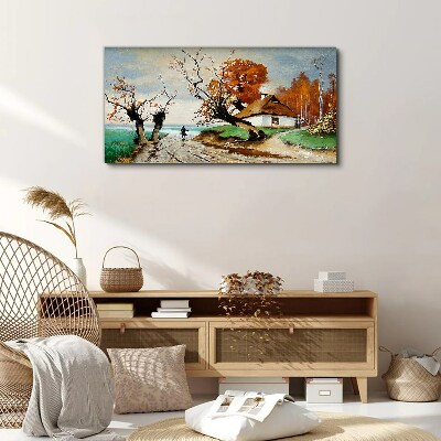 Obraz Canvas Jesienna sceneria z wiejskim domem