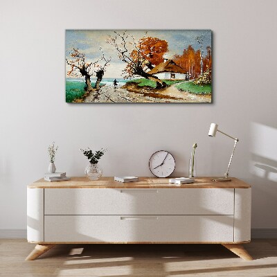 Obraz Canvas Jesienna sceneria z wiejskim domem