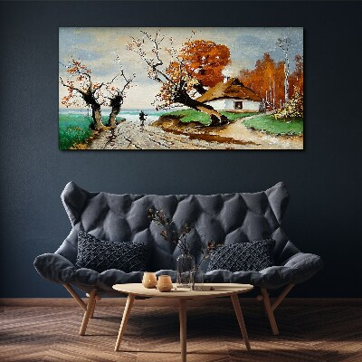 Obraz Canvas Jesienna sceneria z wiejskim domem
