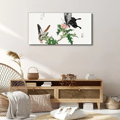 Obraz Canvas Gałąź Kwiaty Motyl