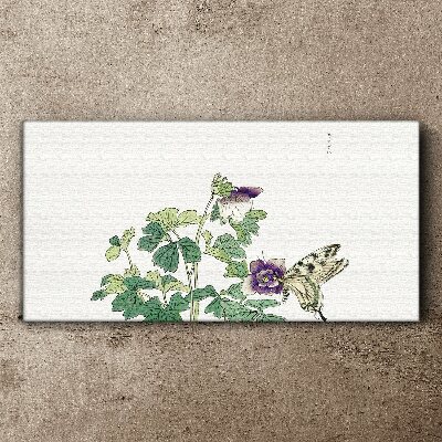 Obraz Canvas Kwiatowa harmonia z motylem