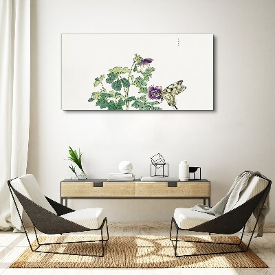 Obraz Canvas Kwiatowa harmonia z motylem