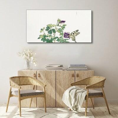 Obraz Canvas Kwiatowa harmonia z motylem