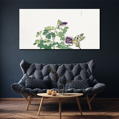 Obraz Canvas Kwiatowa harmonia z motylem
