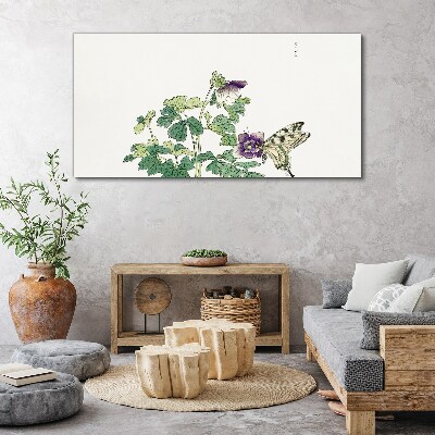 Obraz Canvas Kwiatowa harmonia z motylem