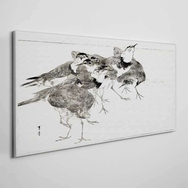 Obraz Canvas Stado ptaków na tle bieli