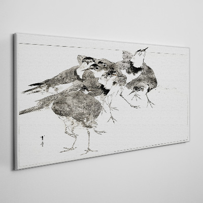 Obraz Canvas Stado ptaków na tle bieli