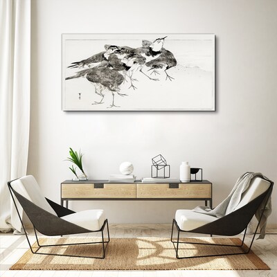 Obraz Canvas Stado ptaków na tle bieli