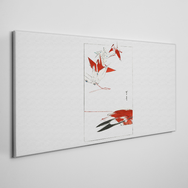Obraz Canvas Czerwone ptaki na białym tle