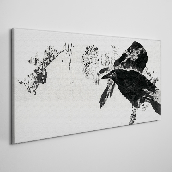Obraz Canvas Czarny ptak na tle natury