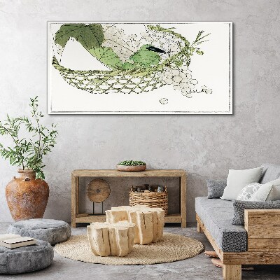 Obraz Canvas Zielony kosz z owocami