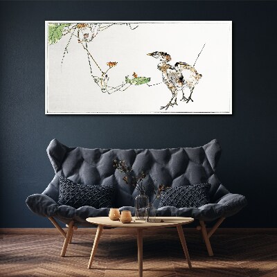 Obraz Canvas Ptaki wśród roślinności