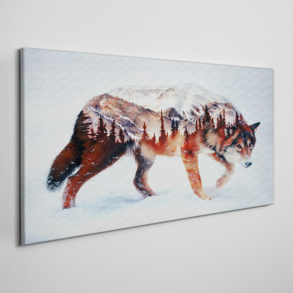 Obraz Canvas Wilk w zimowym krajobrazie