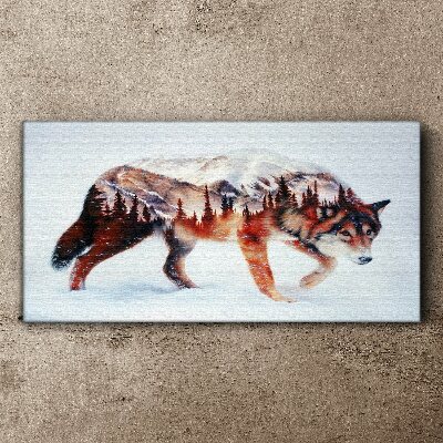 Obraz Canvas Wilk w zimowym krajobrazie
