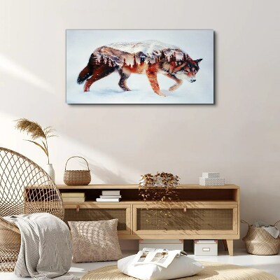 Obraz Canvas Wilk w zimowym krajobrazie