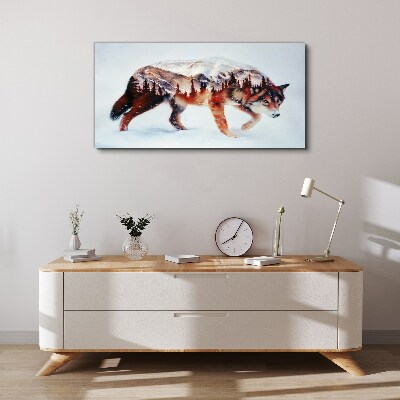 Obraz Canvas Wilk w zimowym krajobrazie