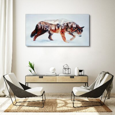 Obraz Canvas Wilk w zimowym krajobrazie