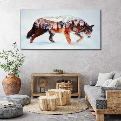 Obraz Canvas Wilk w zimowym krajobrazie