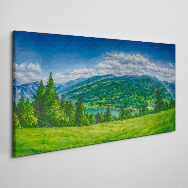 Obraz Canvas Zielony krajobraz górski latem