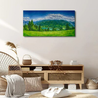 Obraz Canvas Zielony krajobraz górski latem