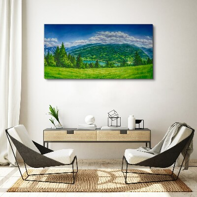 Obraz Canvas Zielony krajobraz górski latem