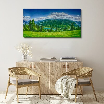 Obraz Canvas Zielony krajobraz górski latem