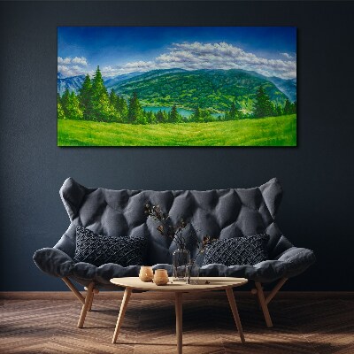 Obraz Canvas Zielony krajobraz górski latem