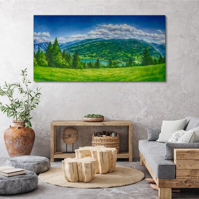 Obraz Canvas Zielony krajobraz górski latem