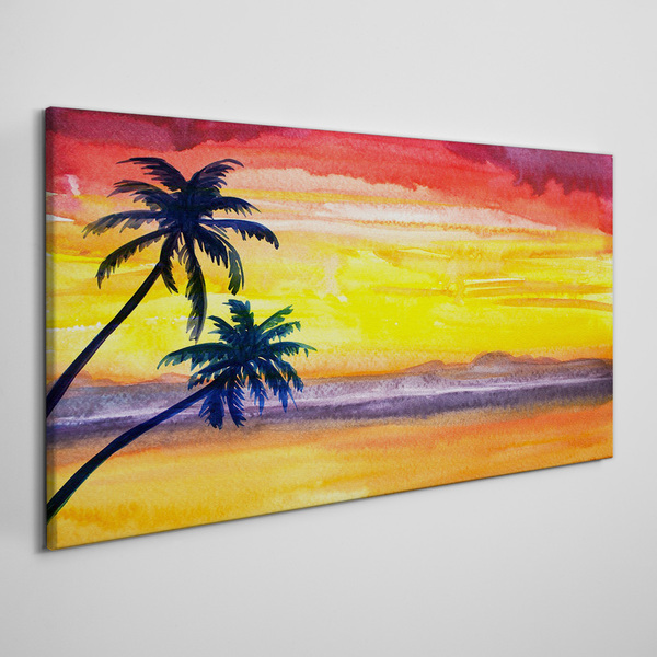 Obraz Canvas Tropikalny zachód słońca nad plażą