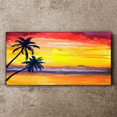 Obraz Canvas Tropikalny zachód słońca nad plażą