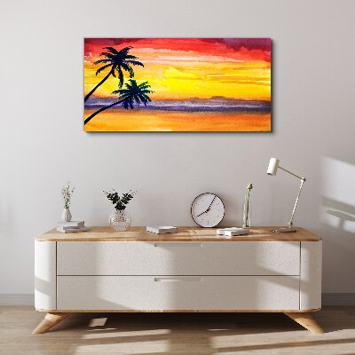 Obraz Canvas Tropikalny zachód słońca nad plażą
