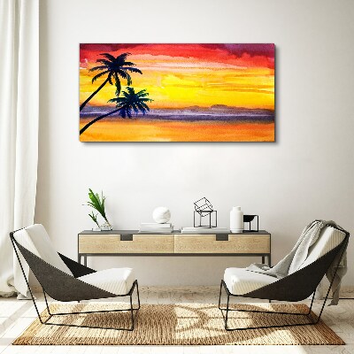 Obraz Canvas Tropikalny zachód słońca nad plażą