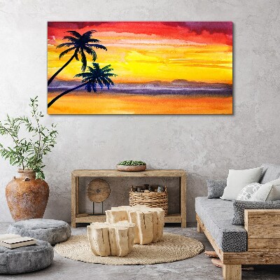 Obraz Canvas Tropikalny zachód słońca nad plażą