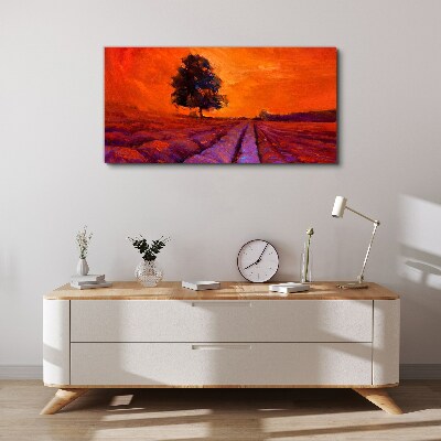 Obraz Canvas Zachód słońca nad polami