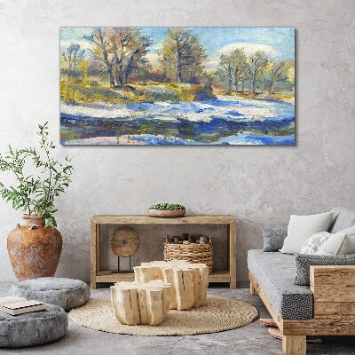 Obraz Canvas Zimowy pejzaż z rzeka
