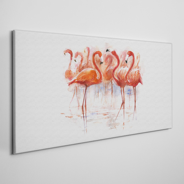 Obraz Canvas Flamingi na tle wody