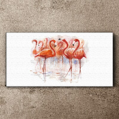 Obraz Canvas Flamingi na tle wody