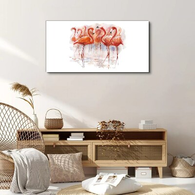 Obraz Canvas Flamingi na tle wody