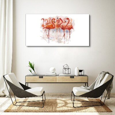 Obraz Canvas Flamingi na tle wody