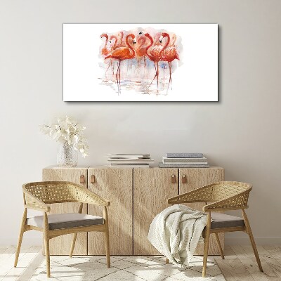 Obraz Canvas Flamingi na tle wody