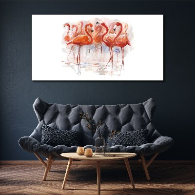 Obraz Canvas Flamingi na tle wody
