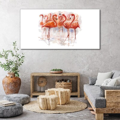 Obraz Canvas Flamingi na tle wody
