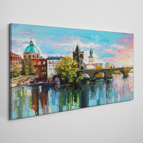 Obraz Canvas Praga w kolorach zachodu słońca