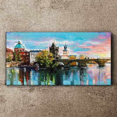 Obraz Canvas Praga w kolorach zachodu słońca