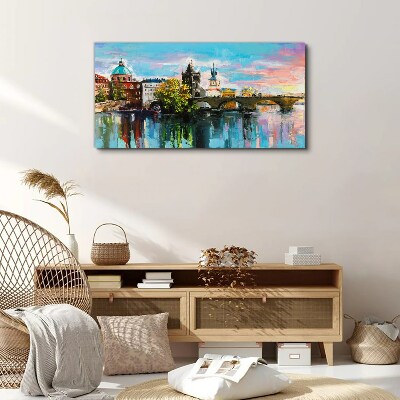 Obraz Canvas Praga w kolorach zachodu słońca