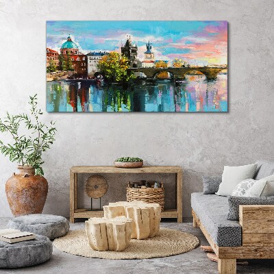 Obraz Canvas Praga w kolorach zachodu słońca