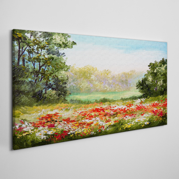 Obraz Canvas Kwiatowy pejzaż letniego poranka